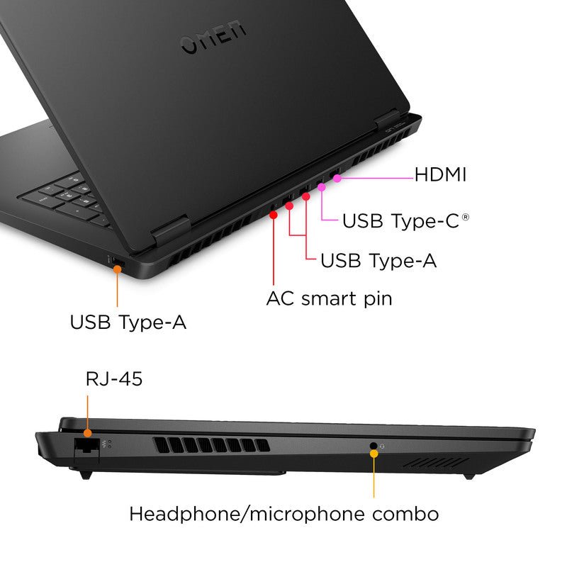 OMEN Gaming Laptop 17-db0047nr 17.3", Windows 11 Home,  AMD Ryzen™ 7, 16GB RAM, 1TB SSD, NVIDIA® GeForce RTX™ 4070, QHD, Shadow black - 图片 7
