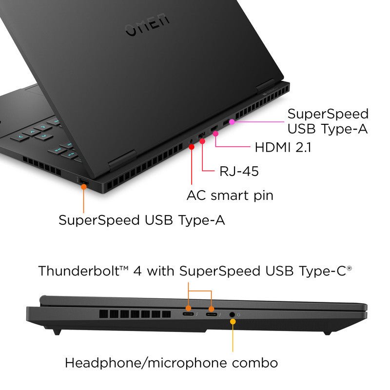 OMEN Transcend Laptop 16-u1047nr 16", Windows 11 Home,  Intel® Core™ i7, 32GB RAM, 1TB SSD, NVIDIA® GeForce RTX™ 4070, WQXGA, Shadow black - 图片 4
