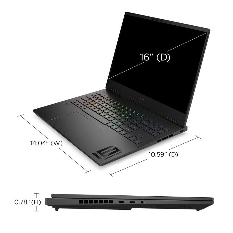 OMEN Transcend Laptop 16-u1047nr 16", Windows 11 Home,  Intel® Core™ i7, 32GB RAM, 1TB SSD, NVIDIA® GeForce RTX™ 4070, WQXGA, Shadow black - 图片 17